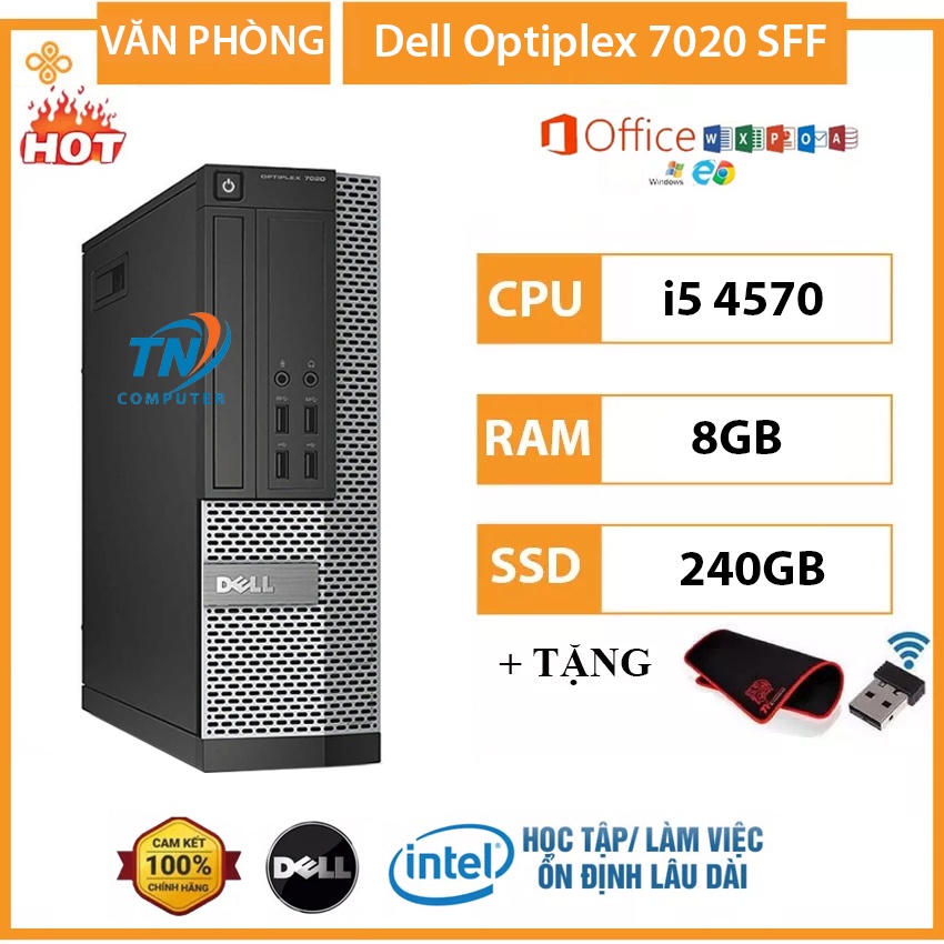 Case Máy Tính Để Bàn Dell Optiplex 7020 Core i5 4570 Ram 8GB Ổ Cứng SSD 240GB + Quà Tặng - Bảo Hành 12 Tháng