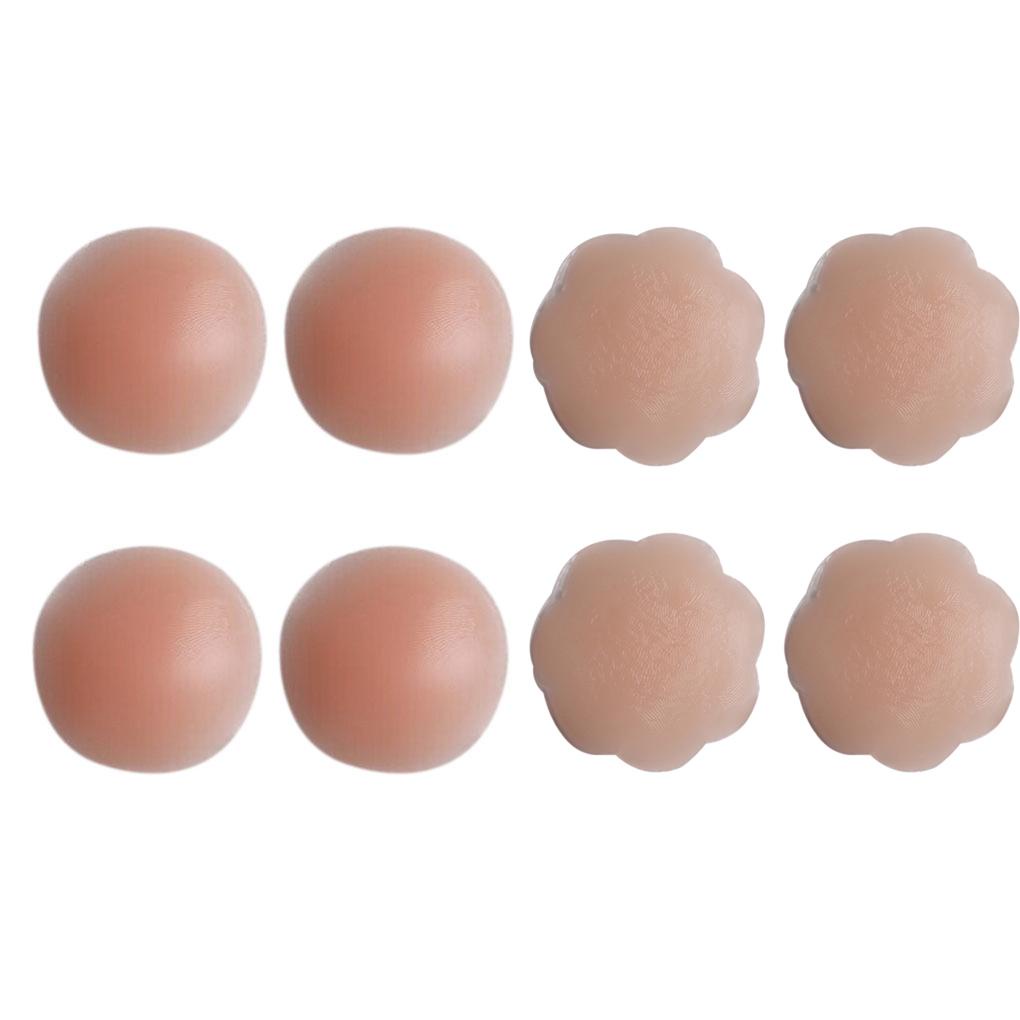 Set 4 Cặp Miếng Silicone Tròn Lót Ngực Tái Sử Dụng Tiện Lợi
