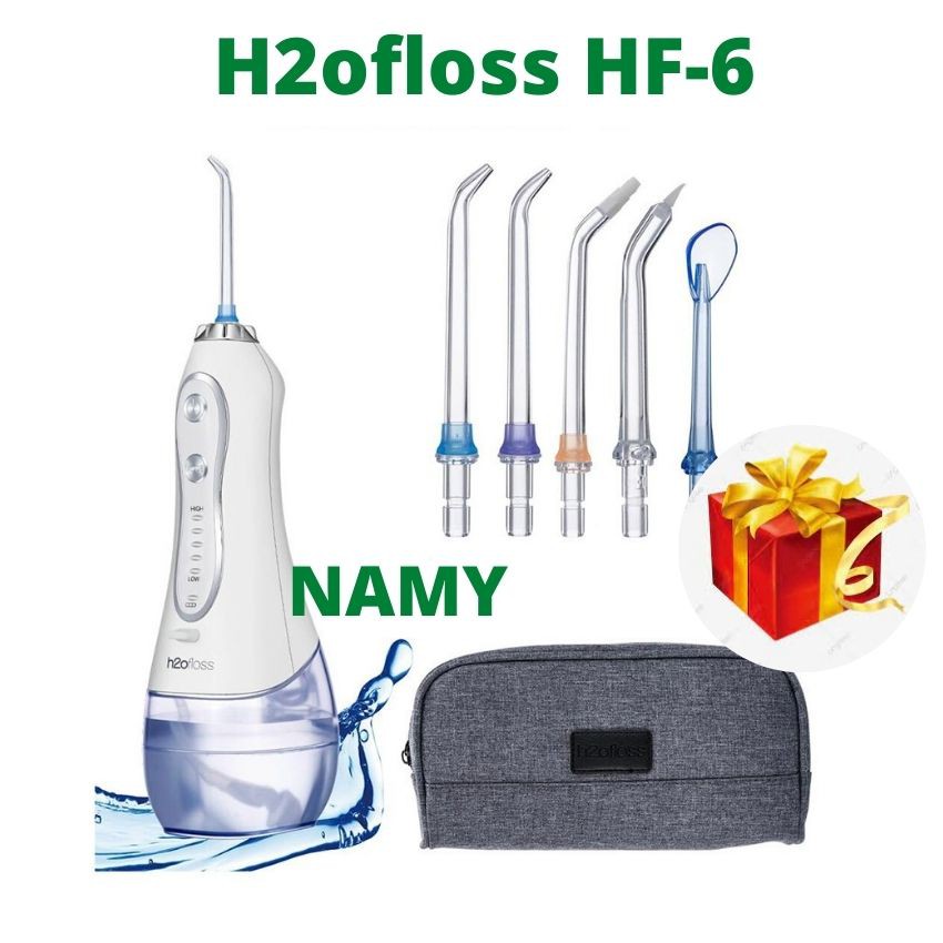 Máy tăm nước ❤ FREESHIP ❤ Tăm nước cầm tay h2ofloss HF-6 hộp ,tăm nước , Cam kết 1 đổi 1 trong 30 ngày