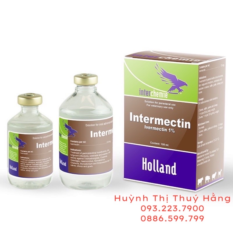 Chuyên gia xổ kí sinh trùng Intermectin chai 50ml (nhập khẩu Hà Lan)