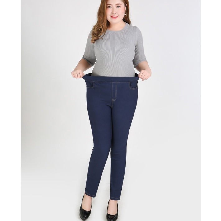 Quần Legging nữ Bigsize giả jean lưng cao nâng mông chất dày dặn co giãn 4 chiềuQS34