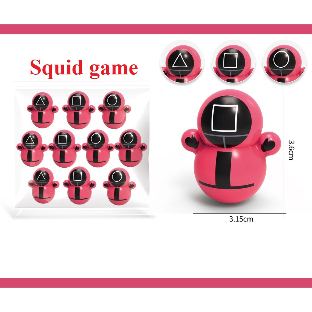 20 con Lật đật mini squid game, lật đật doraemon cho bé siêu dễ thương
