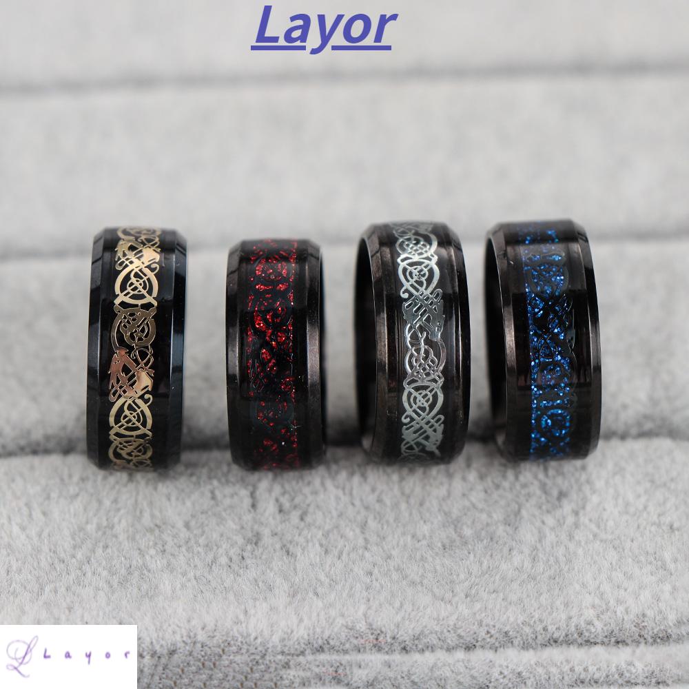 Nhẫn Cưới Bằng Thép Không Gỉ Titan Màu Đen Nhiều Màu Sắc Size 6-13 Cho Nam