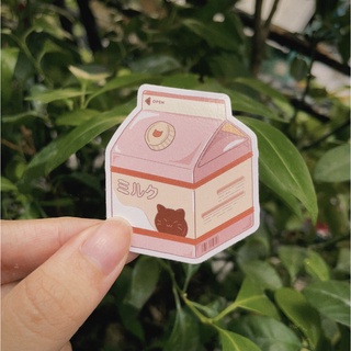 set 2 sticker hộp sữa mèo