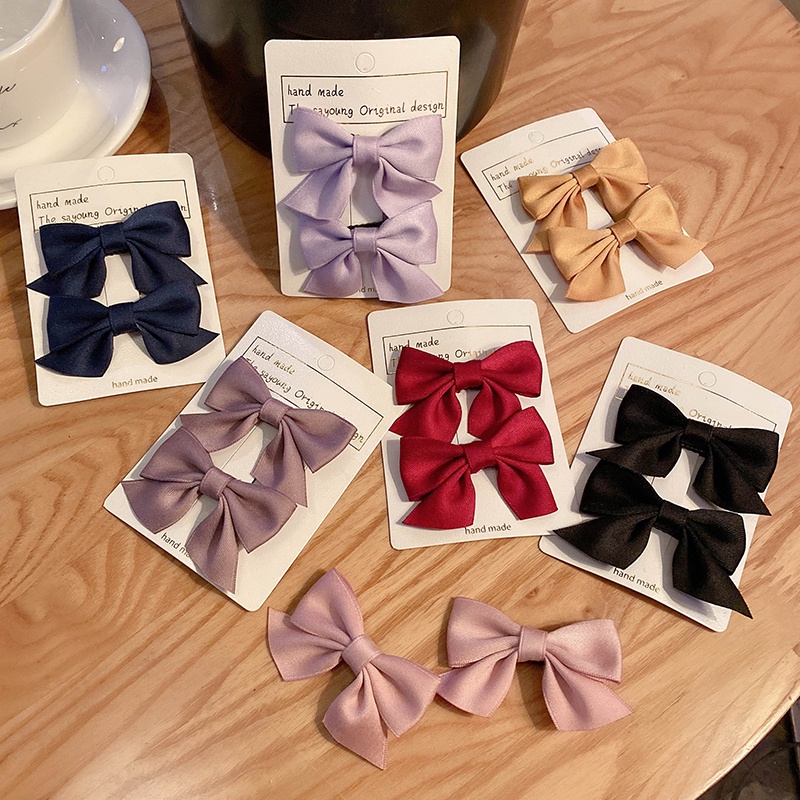 Set 2 Kẹp Tóc Nơ Xinh Xắn Dành Cho Bé Gái