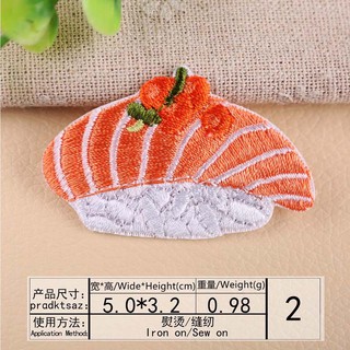 Miếng dán quần áo hình sushi dễ thương