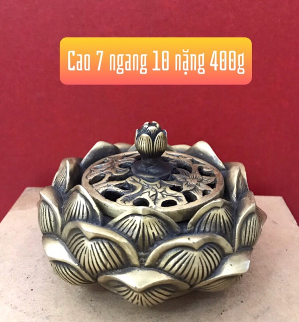 Lư xông trầm sen đốt trầm bằng đồng