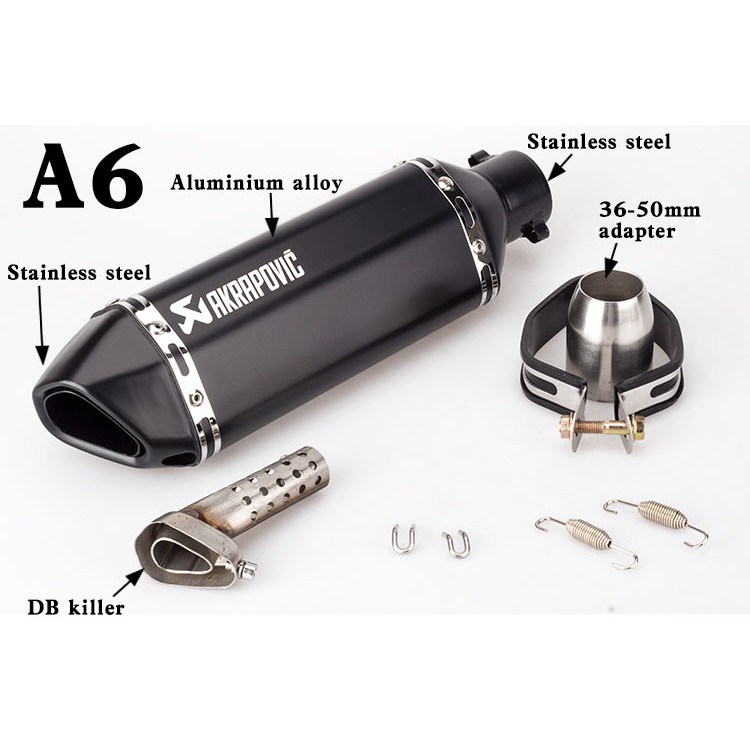 Ống Pô Giảm Thanh In Logo Akrapovic Chuyên Dụng Cho Xe Mô Tô