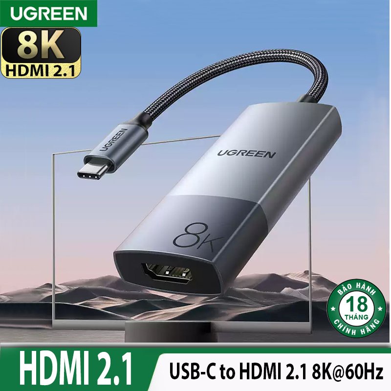 Cáp chuyển USB Type C sang HDMI 2.1 Ugreen 50338 Chính Hãng CM491 hỗ trợ 4K@120Hz x 8K@60Hz