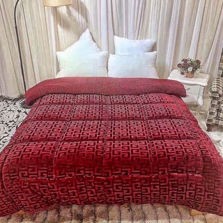 Chăn Lông Cừu chữ vạn đại hàng siêu ấm Chăn lông chữ vạn 220x200