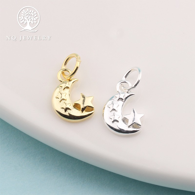 Charm bạc hình mặt trăng treo 7.5x11mm - NQ Jewelry