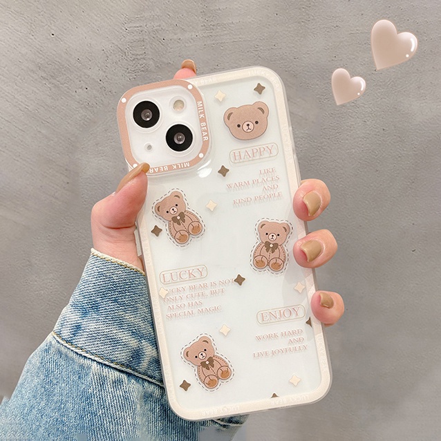 Ốp Điện Thoại Mềm Hình Gấu Dễ Thương Cho IPhone 14 13 12 Pro Max 11 XS XR X 8 7 6 Plus