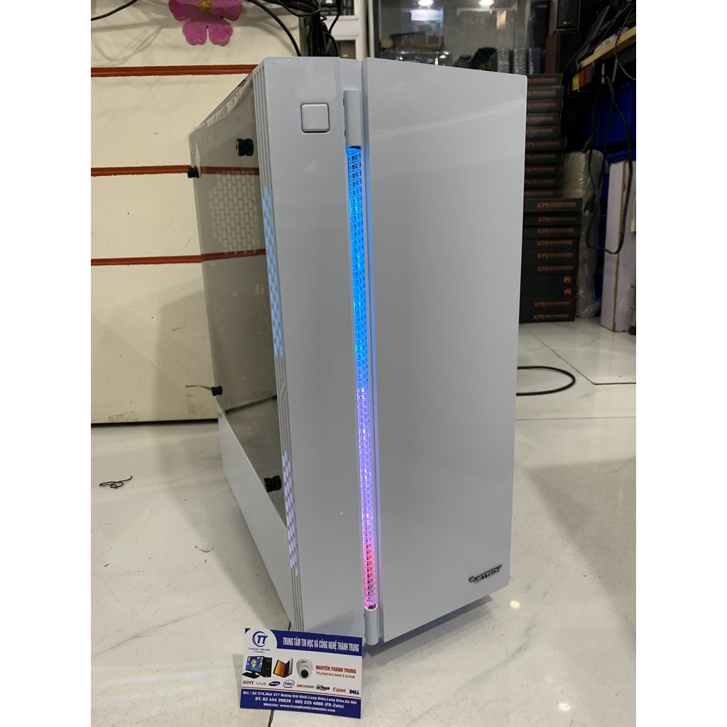 Vỏ Case máy tính Gaming Viettech X18 Trắng,Đen sẵn dải Led RGB - NO FAN