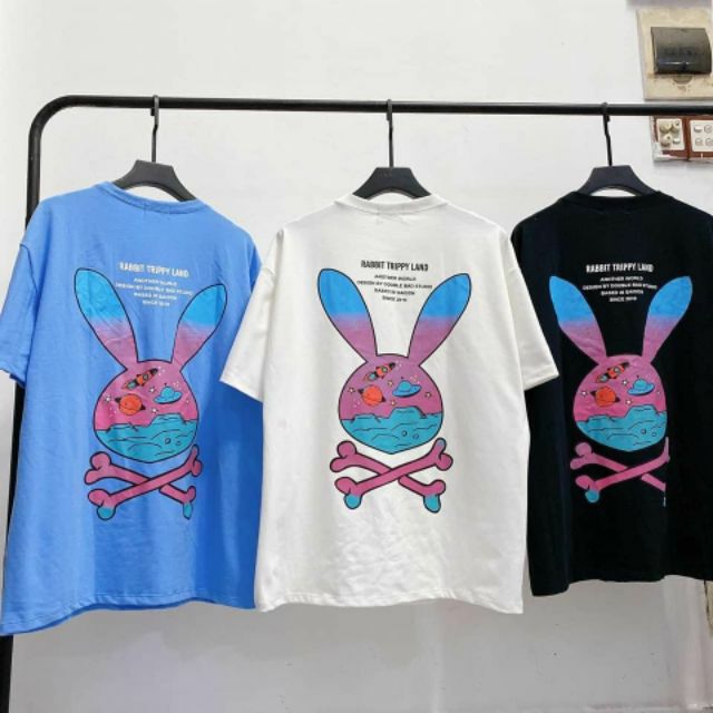 [Hình thật] áo thun tay lỡ THỎ xương Unisex
