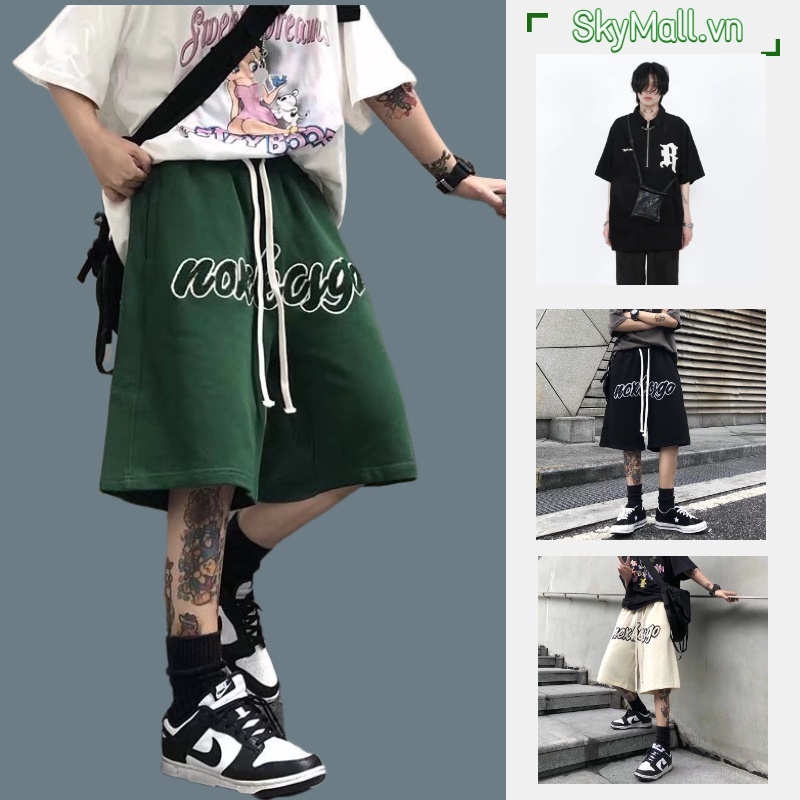 Quần short nam hiphop retro quần đùi đen nam form rộng quần short thể thao nam hàn quốc quần ngắn nữ