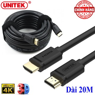 Cáp hdmi 4k ultra hd và 3d unitek y-c144m dài 20m
