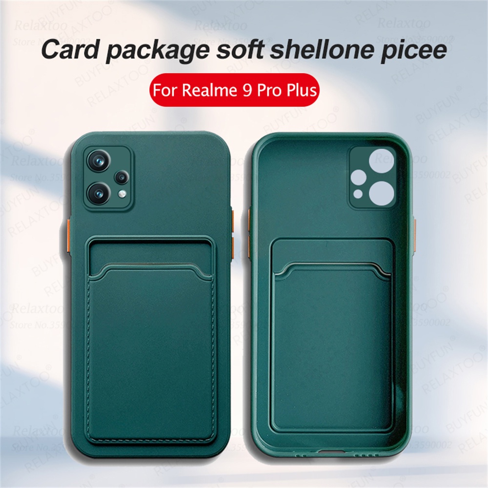 Realmi 9 Pro+ Case Card Wallet Back Silicone Plain Phone Cover For Realme 9Pro Plus 5G 9i Realme9i Camera Shockproof