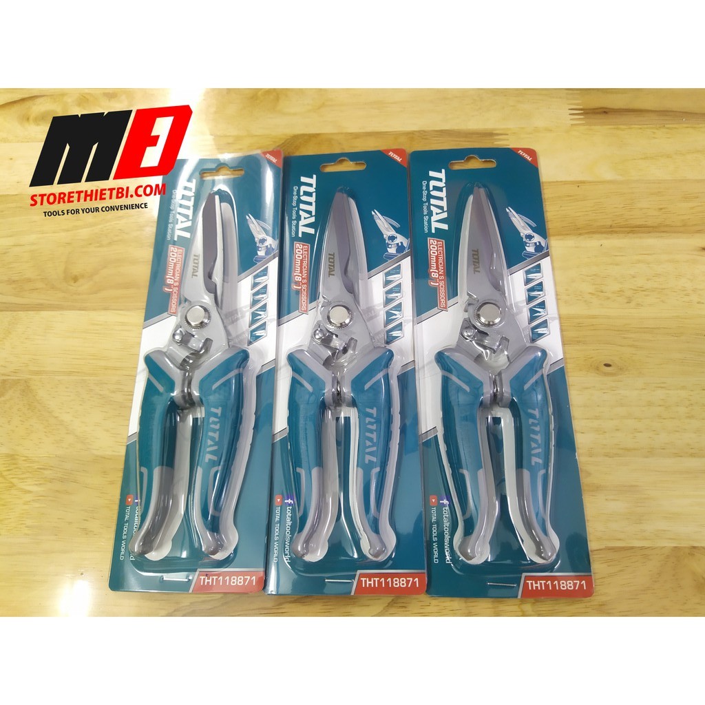 Kéo Thợ Điện Cao Cấp Chắc Chắn 178mm - 200mm Total / THT117871 / THT118871 / Thép Không Gỉ / Kéo Có Răng