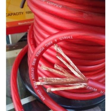 Dây điện nguồn âm thanh Audio / Amply cho xe ô tô 10GA màu đỏ, hiệu MDK , vỏ silicone dẻo