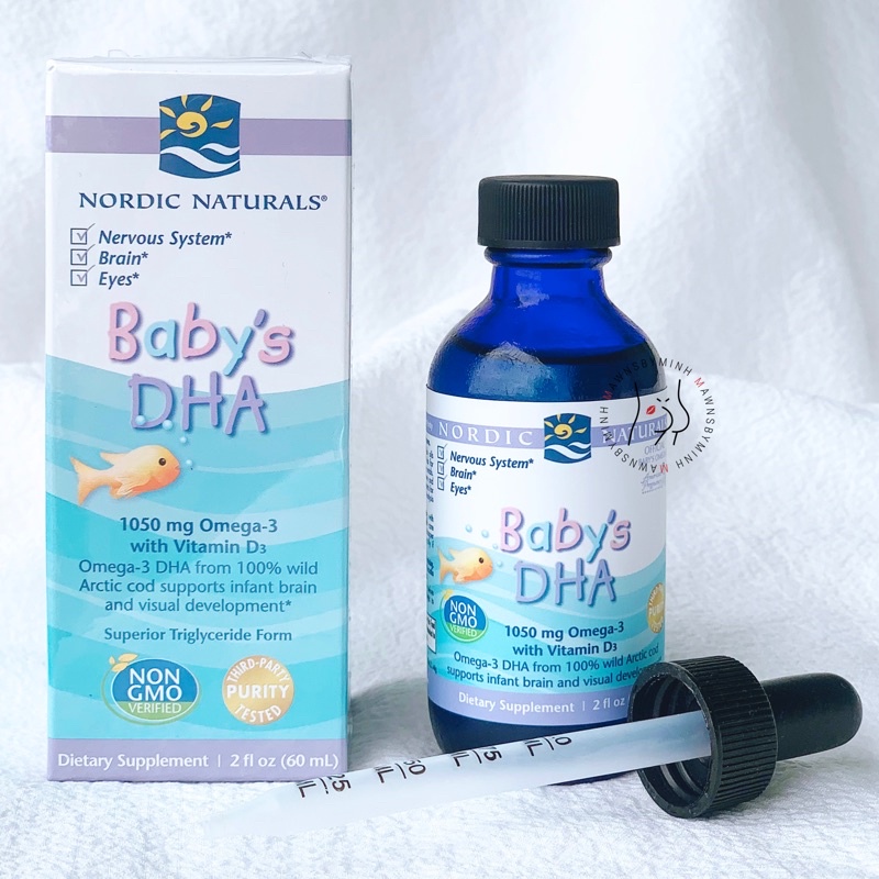 Siro bổ sung Omega3 DHA cùng Vitamin D3 cho bé - Nordic Naturals Baby’s DHA 1050mg Omega3 with Vitamin D3