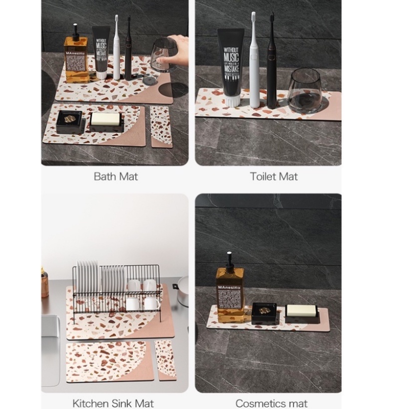 30*40cmThảm Silicone Úp Chén Đĩa Ráo Nước Nhanh Khô Chống Trượt Tấm lót phơi khô chén dĩa bằng silicone cách nhiệt chống trượt