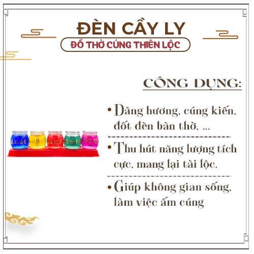 Hộp Đèn Cầy 5 Ly Thần Tài Cao 6cm Cháy Liên Tục 12 Tiếng Đồ Thờ Cúng Thiên Lộc - Hộp 5 Ly Kiểu