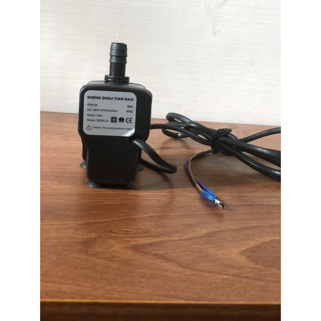 Bơm chìm mini 18W, 220V Model Sheng Zhou Tian Hao 18W  loại hút ngang cho bể cá, quạt hơi nước,  Bơm