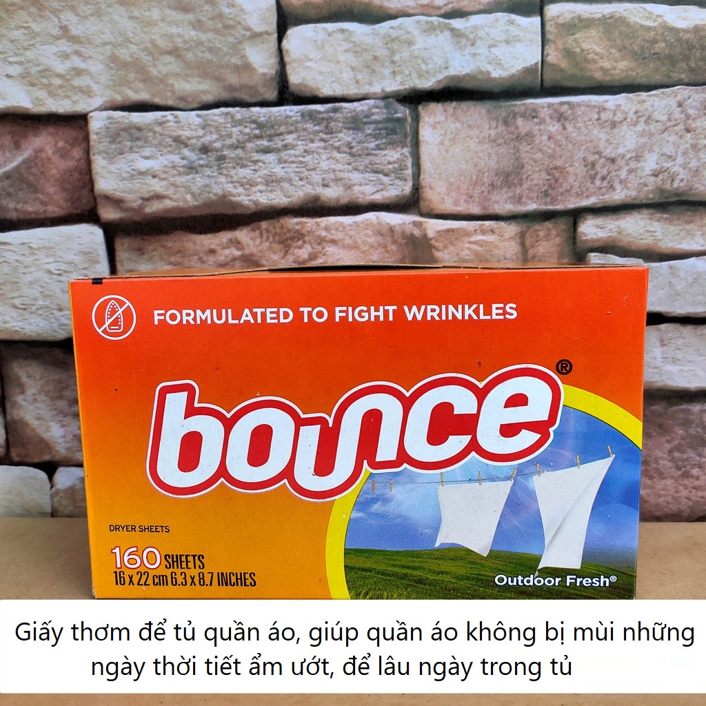 Giấy thơm quần áo bounce Mỹ công dụng 4 in1, lưu hương thơm lâu hơn