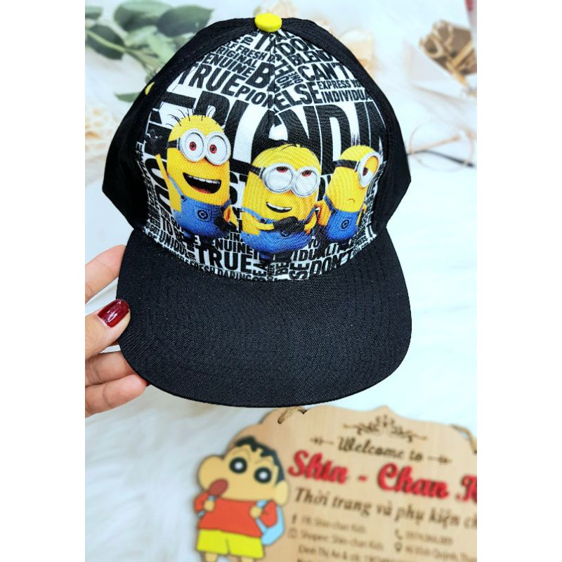 6-10 tuổi, Mũ nón lưỡi trai Hiphop HM xuất dư - Minion đen