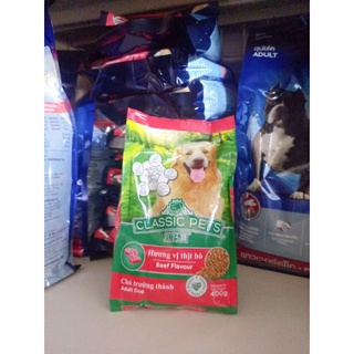Thức ăn hạt cho chó Classic Pets vị thịt bò ; vị sữa 400g