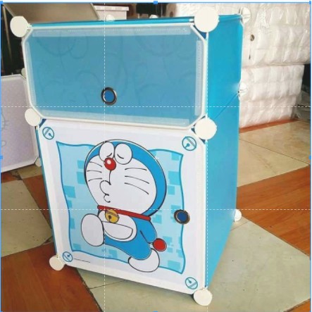 Tủ đầu giường nhựa 2 tầng giao ngẫu nhiên dễ gấp gọn kích thước 73x37x37cm