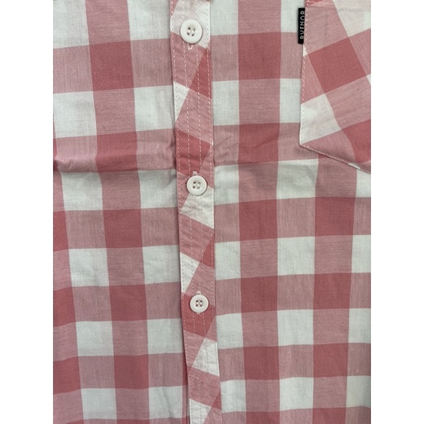 Áo sơ mi ngắn tay bé trai 11-30kg caro trắng hồng