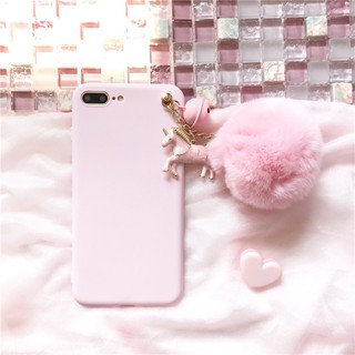 Ốp lưng unicorn kèm cục bông