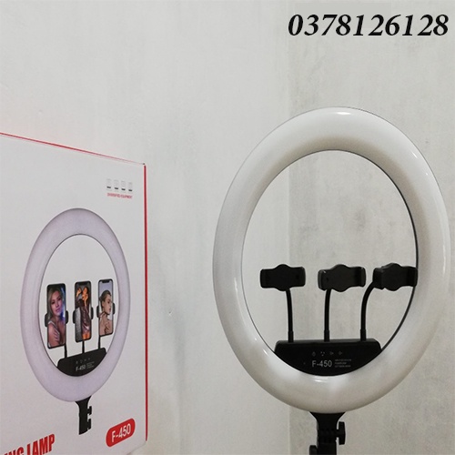 Đèn Lẻ 45cm 3 Kẹp Livestream LED RING LIVESTREAM, CHỤP HÌNH,MAKE UP,SPA có cổng sạc điện thoại