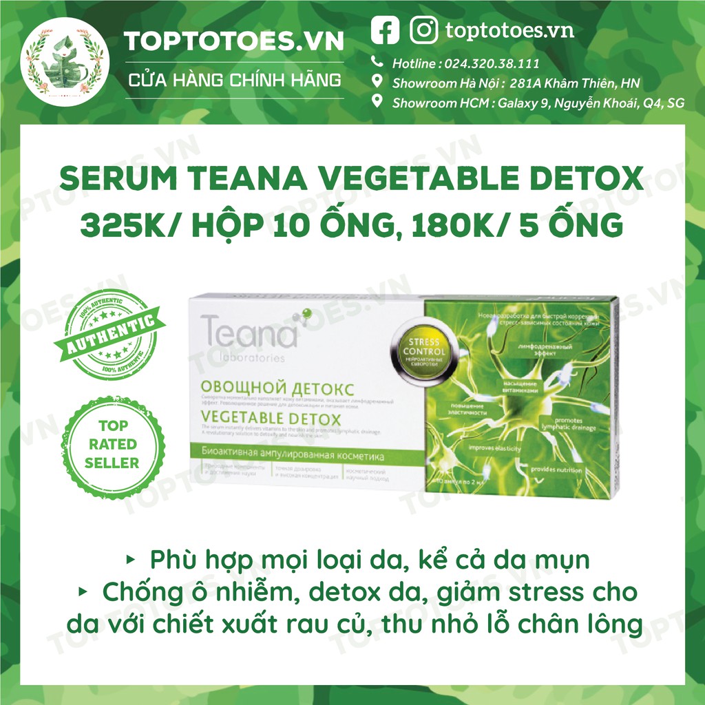 Serum Teana Stress Control Vegetable Detox 20ml detox, thanh lọc và giảm stress cho da