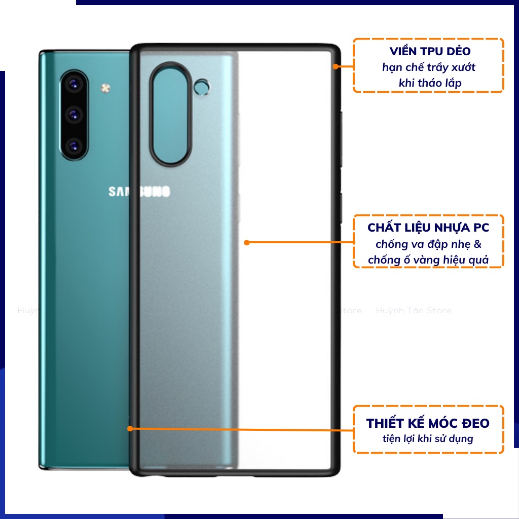 Ốp lưng note 10 plus trong suốt không ố vàng bảo vệ camera CLEAR COLOR VER 1 phụ kiện huỳnh tân store