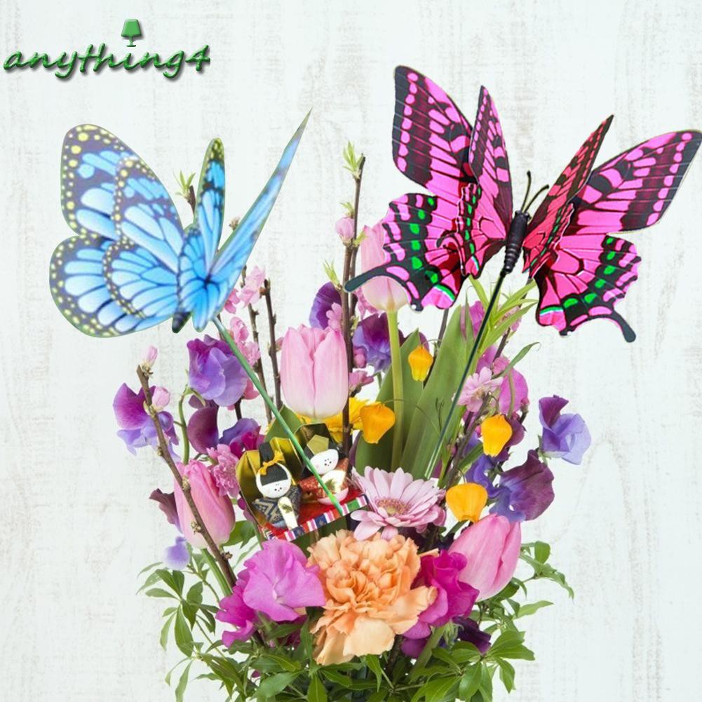 Set 4 con bướm giả 3D bằng PVC trang trí vườn cây