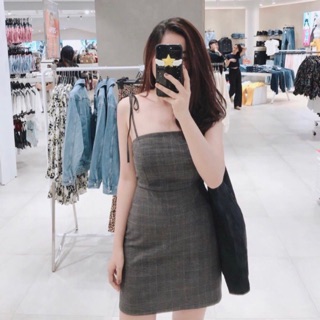 Avon dress - đầm hai dây caro