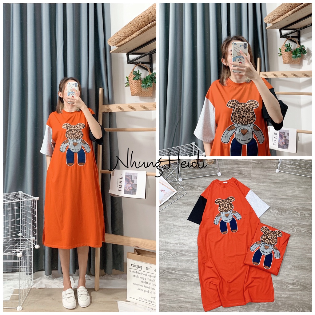 Đầm thun suông hình cute hàng loại 1, bigsize fom to chuẩn xịn. Hình thật 100%