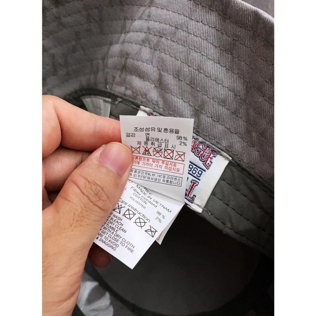 NÓN BUCKET MLB COTTON CAO CẤP, NÓN THỜI TRANG NA20 MÀU XÁM