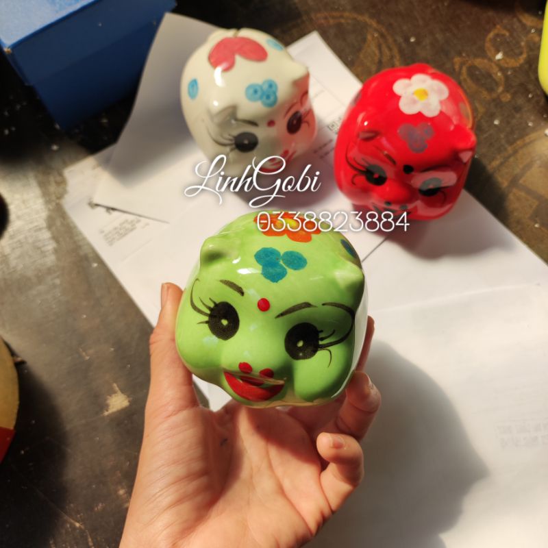 Heo sứ , lợn sứ 8cm nhiều màu