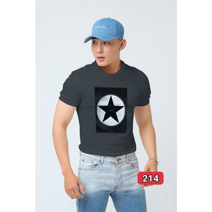 Áo Thun Nam Cổ Tròn in họa tiết ngôi sao Cao Cấp ( nhiều màu) Tay Ngắn, chất cotton mềm mại Lady-Hn Store88 214