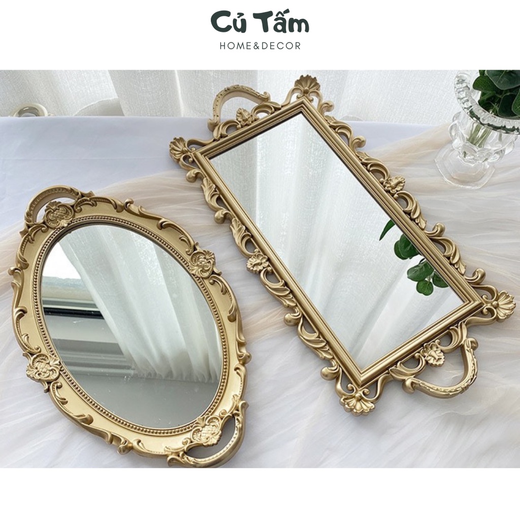 Gương trang điểm, phụ kiện chụp ảnh, phong cách royal cổ điển - cutam.homedecor (Có lẻ khung gương)