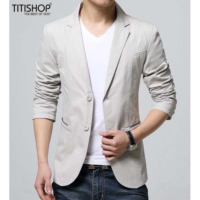 Áo Vest Khaki Nam AKN601 Kem