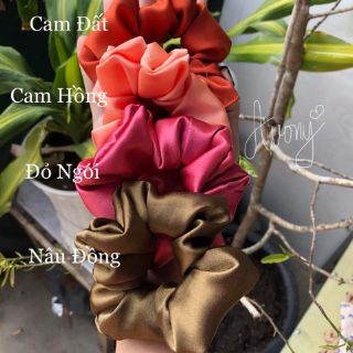 Cột tóc Scrunchies vải phi BÓNG (satin)