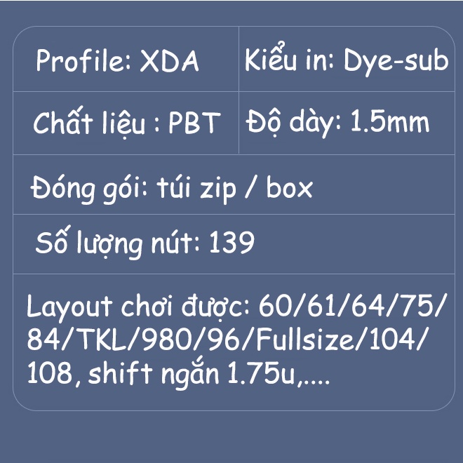 Keycap XDA Ice Cream giá rẻ nút bàn phím cơ