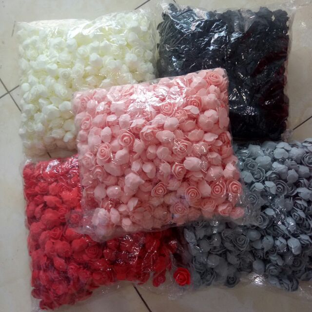 Hoa gấu xốp 3,5cm gắn gấu 1 gói 500 bông
