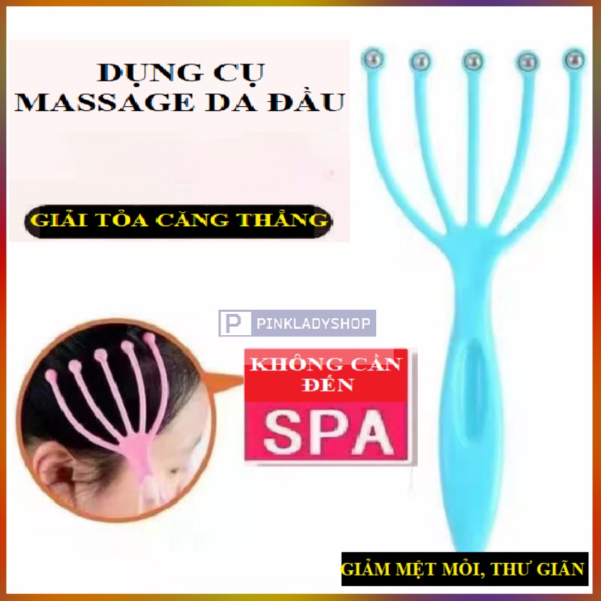 Dụng Cụ Massage 05 Đầu Mầu Xanh Da Trời Mô Phỏng Bàn Tay Giúp Thư Giản, Giảm Căng Thẳng