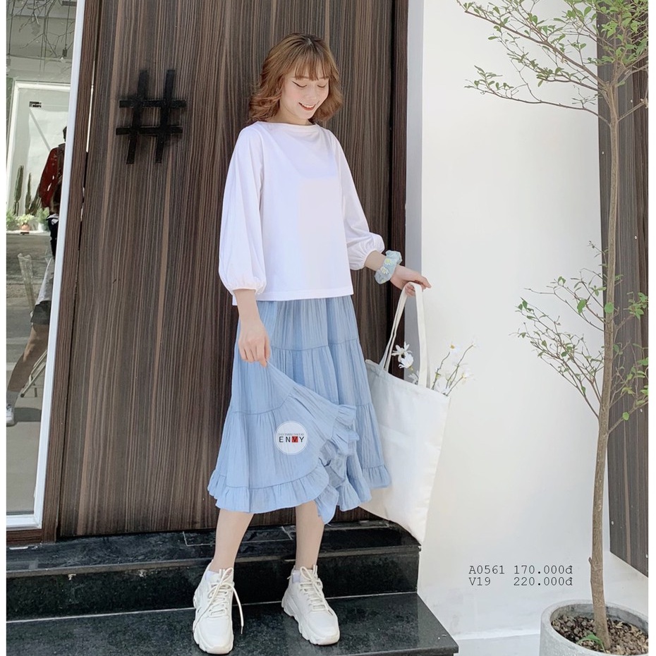 Áo Kiểu Cổ Tròn Dài Tay ENVY - A0561