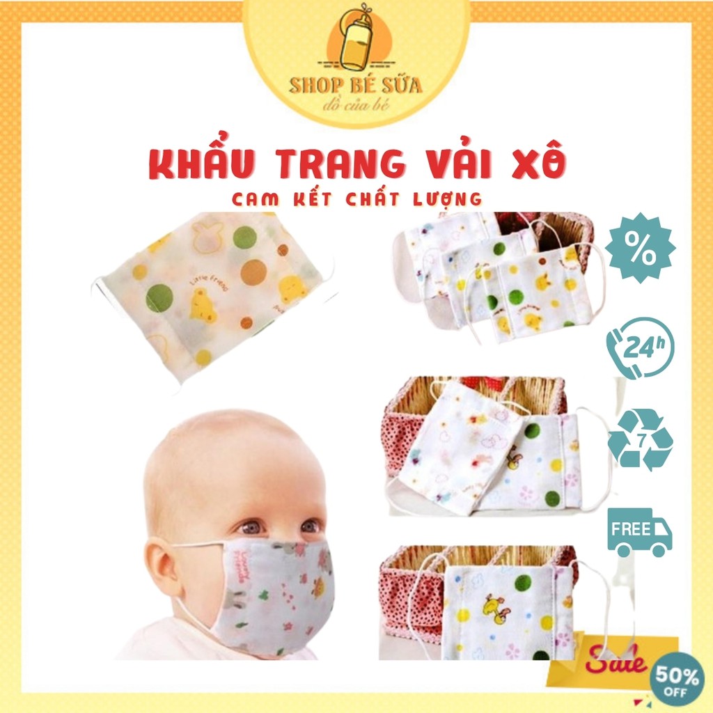 Khẩu trang xô xuất Nhật thoáng khí bảo vệ hô hấp bé